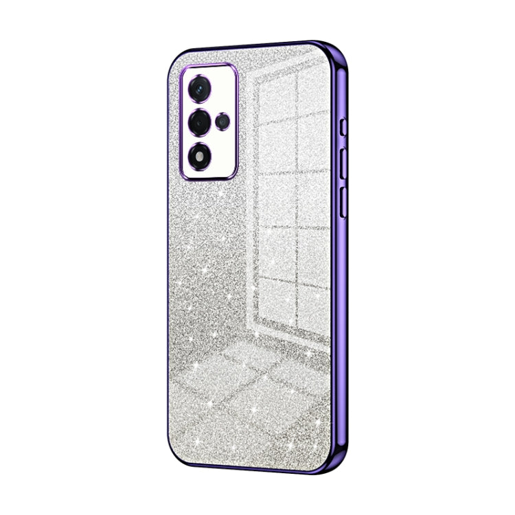 For OPPO A93s 5G Gradient Glitter Powder Electroplated Phone Case(Purple) - OPPO Cases by PMC Jewellery | Online Shopping South Africa | PMC Jewellery | Buy Now Pay Later Mobicred