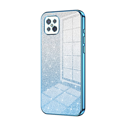 For OPPO A92s / Reno4 Z 5G Gradient Glitter Powder Electroplated Phone Case(Blue) - OPPO Cases by PMC Jewellery | Online Shopping South Africa | PMC Jewellery | Buy Now Pay Later Mobicred