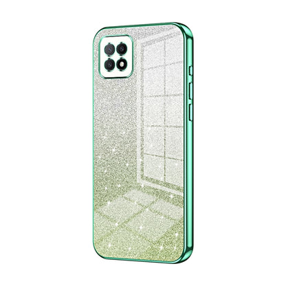 For OPPO A72 5G / A73 5G Gradient Glitter Powder Electroplated Phone Case(Green) - OPPO Cases by PMC Jewellery | Online Shopping South Africa | PMC Jewellery | Buy Now Pay Later Mobicred