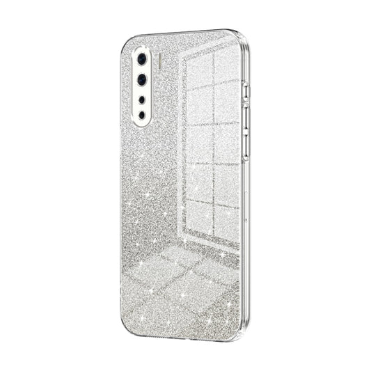 For OPPO A91 Gradient Glitter Powder Electroplated Phone Case(Transparent) - OPPO Cases by PMC Jewellery | Online Shopping South Africa | PMC Jewellery | Buy Now Pay Later Mobicred