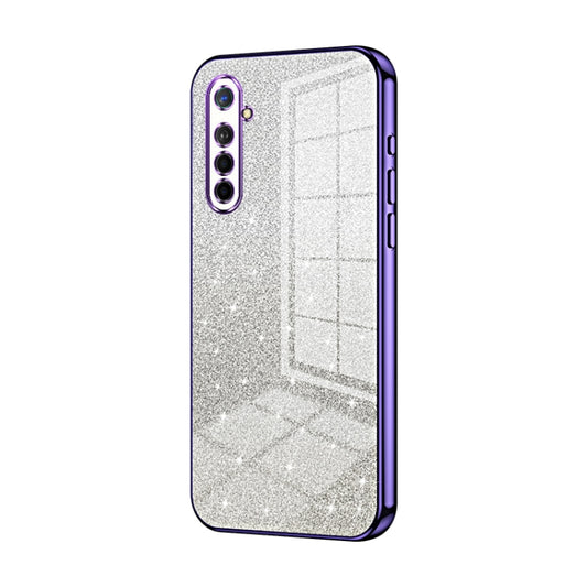 For OPPO K5 / Realme XT/XT 730G Gradient Glitter Powder Electroplated Phone Case(Purple) - OPPO Cases by PMC Jewellery | Online Shopping South Africa | PMC Jewellery | Buy Now Pay Later Mobicred