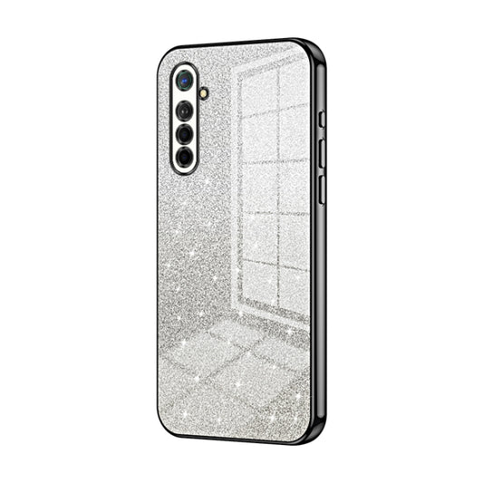 For OPPO K5 / Realme XT/XT 730G Gradient Glitter Powder Electroplated Phone Case(Black) - OPPO Cases by PMC Jewellery | Online Shopping South Africa | PMC Jewellery | Buy Now Pay Later Mobicred
