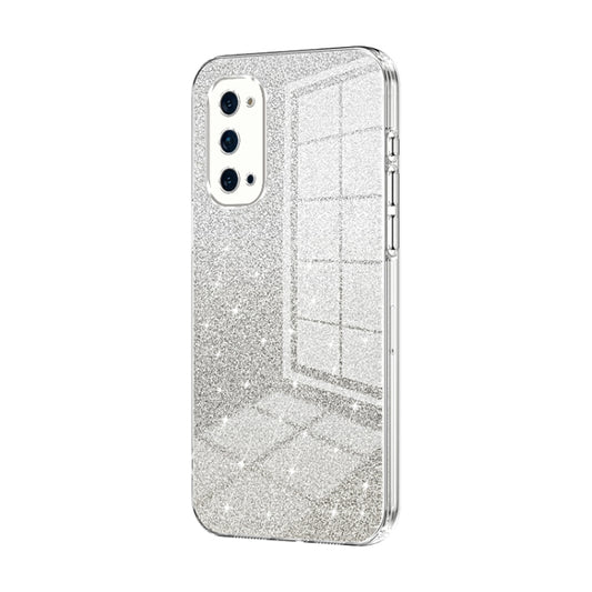 For OPPO Reno4 Pro Gradient Glitter Powder Electroplated Phone Case(Transparent) - OPPO Cases by PMC Jewellery | Online Shopping South Africa | PMC Jewellery | Buy Now Pay Later Mobicred