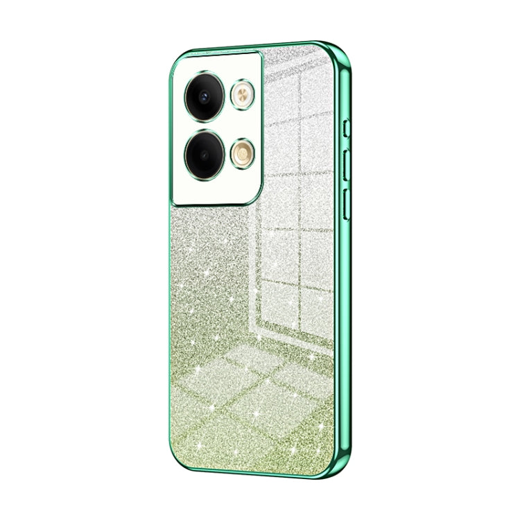 For OPPO Reno9 / Reno9 Pro Gradient Glitter Powder Electroplated Phone Case(Green) - OPPO Cases by PMC Jewellery | Online Shopping South Africa | PMC Jewellery | Buy Now Pay Later Mobicred