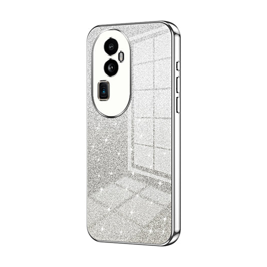 For OPPO Reno10 Pro+ Gradient Glitter Powder Electroplated Phone Case(Silver) - OPPO Cases by PMC Jewellery | Online Shopping South Africa | PMC Jewellery | Buy Now Pay Later Mobicred