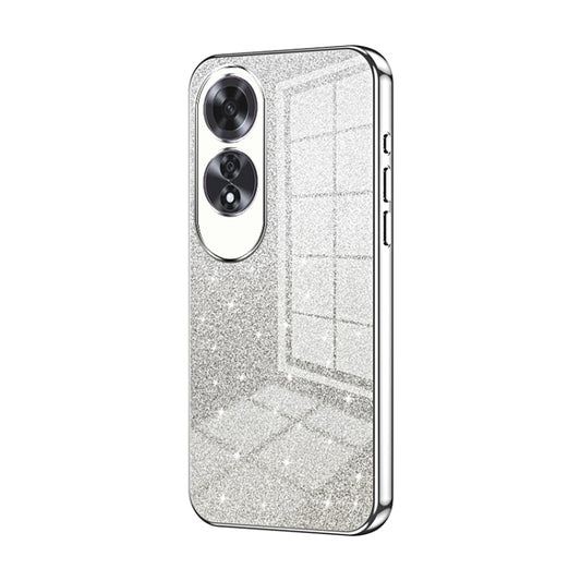 For OPPO A60 Gradient Glitter Powder Electroplated Phone Case(Silver) - OPPO Cases by PMC Jewellery | Online Shopping South Africa | PMC Jewellery | Buy Now Pay Later Mobicred