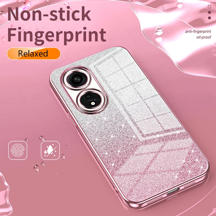 For OPPO A72 5G / A73 5G Gradient Glitter Powder Electroplated Phone Case(Gold) - OPPO Cases by PMC TechLife | Online Shopping South Africa | PMC TechLife | Buy Now Pay Later Mobicred