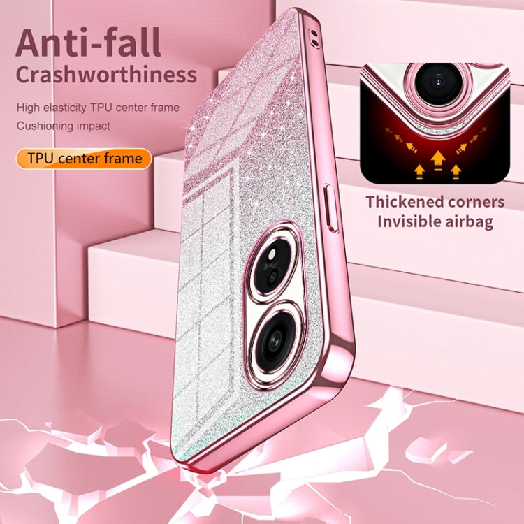 For OPPO Reno6 Indian / Malay Gradient Glitter Powder Electroplated Phone Case(Green) - OPPO Cases by PMC TechLife | Online Shopping South Africa | PMC TechLife | Buy Now Pay Later Mobicred