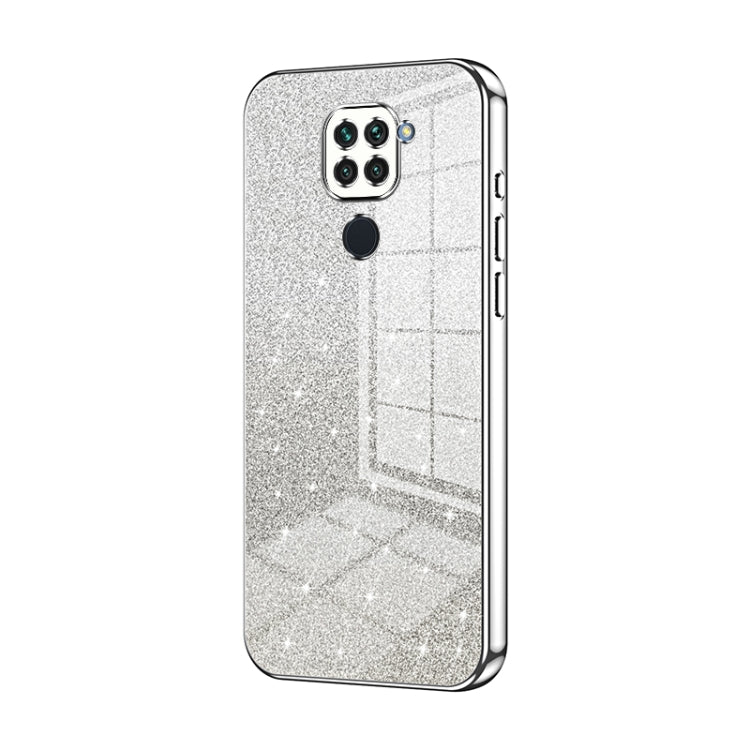 For Xiaomi Redmi Note 9 / 10X 4G Gradient Glitter Powder Electroplated Phone Case(Silver) - Xiaomi Cases by PMC TechLife | Online Shopping South Africa | PMC TechLife | Buy Now Pay Later Mobicred