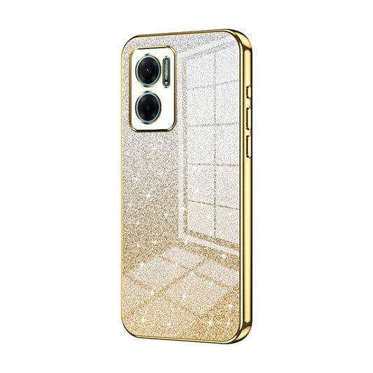 For Xiaomi Redmi Note 11E / Redmi 10 5G Gradient Glitter Powder Electroplated Phone Case(Gold) - Xiaomi Cases by PMC Jewellery | Online Shopping South Africa | PMC Jewellery | Buy Now Pay Later Mobicred