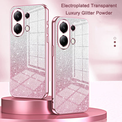 For Xiaomi Redmi Note 11E / Redmi 10 5G Gradient Glitter Powder Electroplated Phone Case(Pink) - Xiaomi Cases by PMC Jewellery | Online Shopping South Africa | PMC Jewellery | Buy Now Pay Later Mobicred