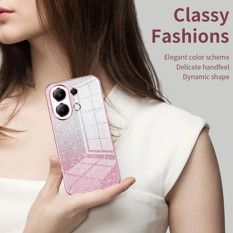 For Xiaomi Redmi Note 10/Note 10S Gradient Glitter Powder Electroplated Phone Case(Transparent) - Xiaomi Cases by PMC TechLife | Online Shopping South Africa | PMC TechLife | Buy Now Pay Later Mobicred