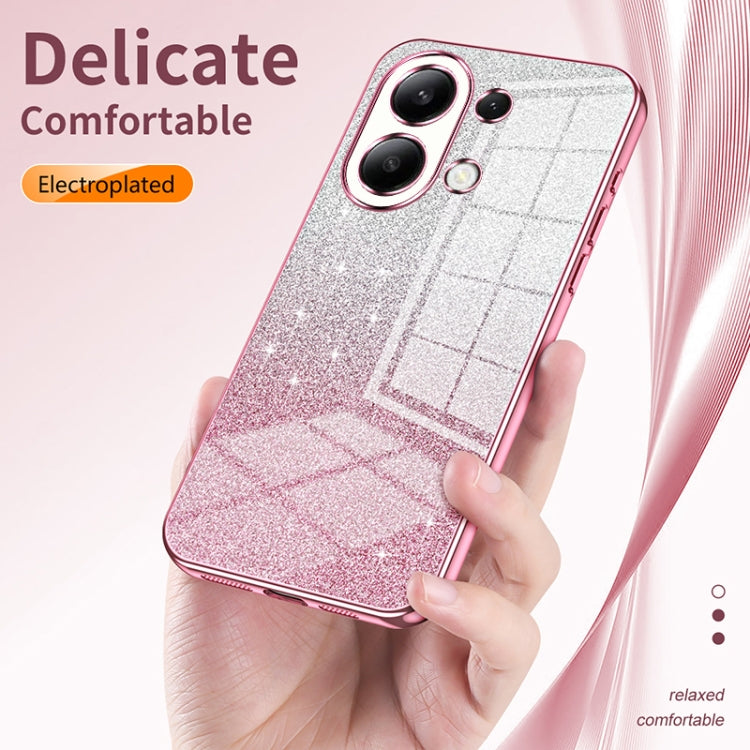 For Xiaomi Redmi Note 13 Pro 4G Gradient Glitter Powder Electroplated Phone Case(Transparent) - Note 13 Pro Cases by PMC Jewellery | Online Shopping South Africa | PMC Jewellery | Buy Now Pay Later Mobicred