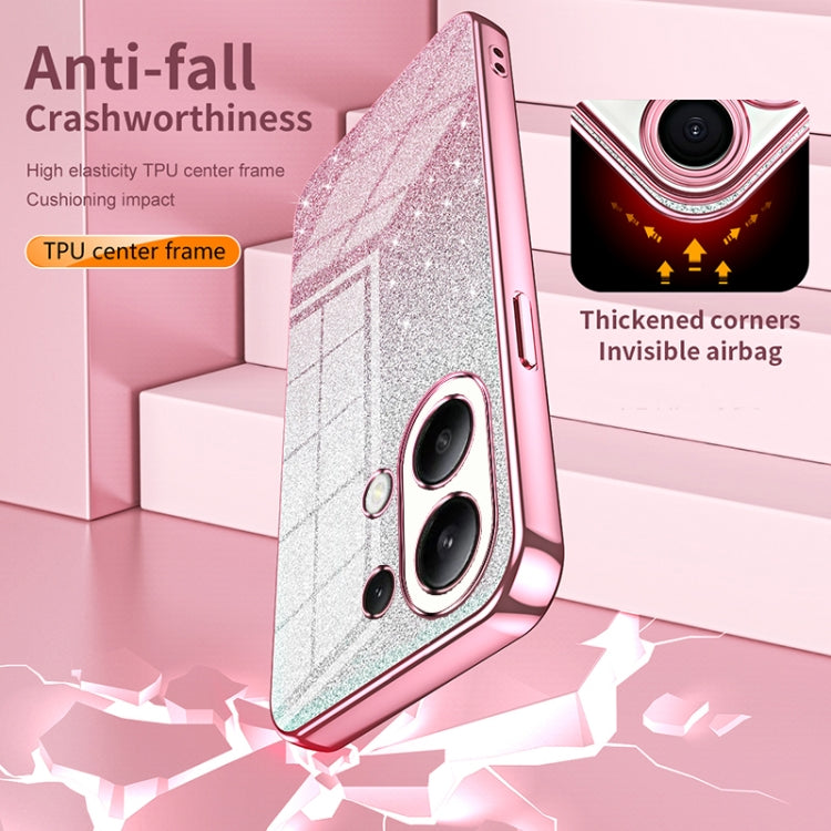 For Xiaomi Redmi Note 10/Note 10S Gradient Glitter Powder Electroplated Phone Case(Transparent) - Xiaomi Cases by PMC TechLife | Online Shopping South Africa | PMC TechLife | Buy Now Pay Later Mobicred