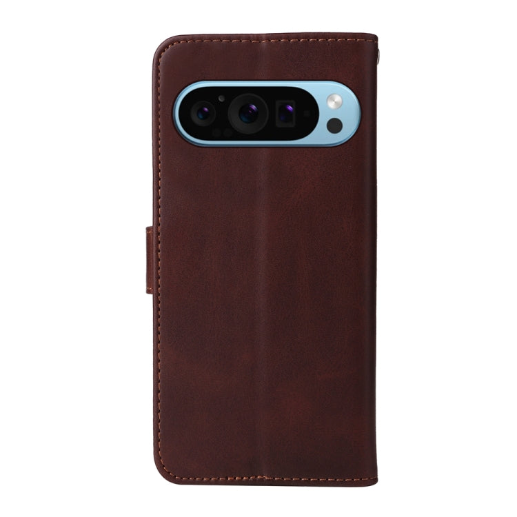 For Google Pixel 9 Classic Calf Texture Flip Leather Phone Case(Brown) - Google Cases by PMC Jewellery | Online Shopping South Africa | PMC Jewellery | Buy Now Pay Later Mobicred