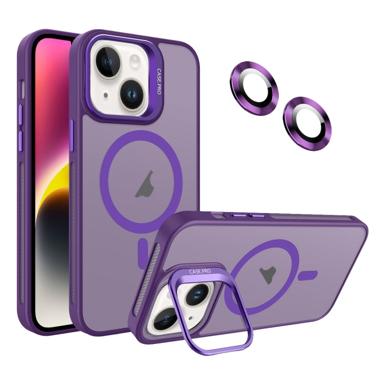 For iPhone 14 Invisible Lens Holder MagSafe Phone Case(Dark Purple) - iPhone 14 Cases by PMC Jewellery | Online Shopping South Africa | PMC Jewellery