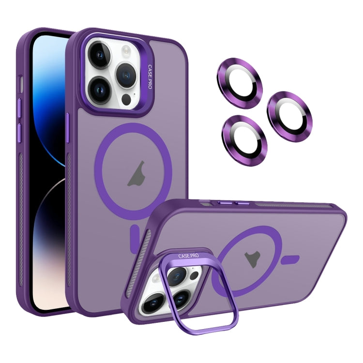 For iPhone 14 Pro Max Invisible Lens Holder MagSafe Phone Case(Dark Purple) - iPhone 14 Pro Max Cases by PMC Jewellery | Online Shopping South Africa | PMC Jewellery