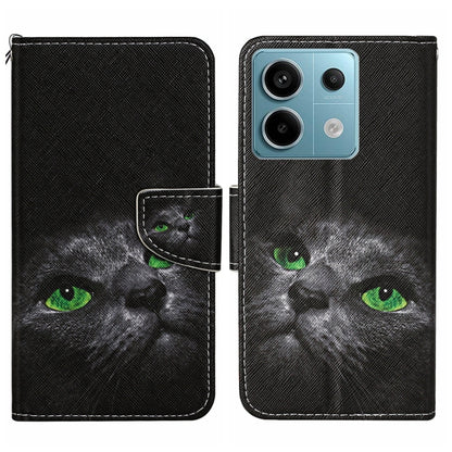 For Xiaomi Redmi Note 13 Pro 5G Colored Drawing Pattern Leather Phone Case(Black Cat) - Note 13 Pro Cases by PMC Jewellery | Online Shopping South Africa | PMC Jewellery | Buy Now Pay Later Mobicred