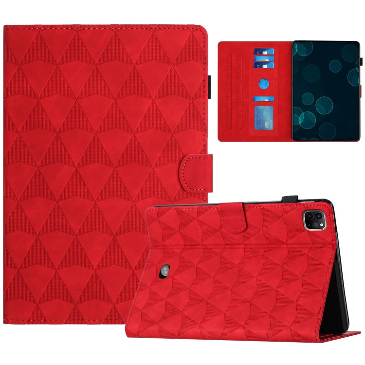 For iPad Pro 11 2024 Diamond Texture Embossed Leather Smart Tablet Case(Red) - iPad Pro 11 2024 Cases by PMC Jewellery | Online Shopping South Africa | PMC Jewellery | Buy Now Pay Later Mobicred