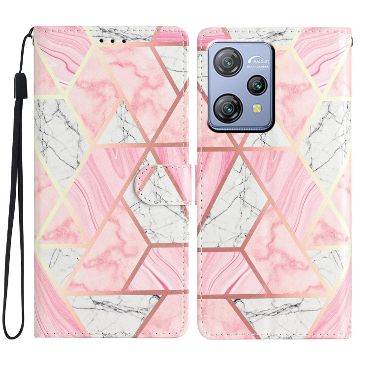 For Blackview A53 Pro Colored Drawing Leather Phone Case(Pink Marble) - More Brand by PMC Jewellery | Online Shopping South Africa | PMC Jewellery | Buy Now Pay Later Mobicred