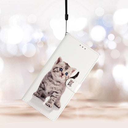 For Blackview A53 Pro Colored Drawing Leather Phone Case(Little Tabby Cat) - More Brand by PMC Jewellery | Online Shopping South Africa | PMC Jewellery | Buy Now Pay Later Mobicred