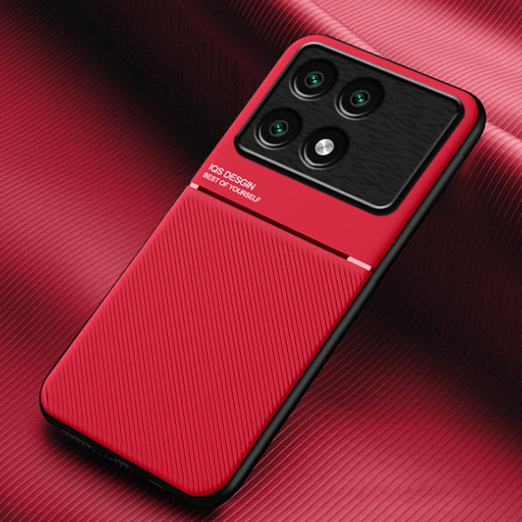 For Xiaomi Redmi K70 Classic Tilt Strip Grain Magnetic Shockproof PC + TPU Phone Case(Red) - K70 Cases by PMC Jewellery | Online Shopping South Africa | PMC Jewellery | Buy Now Pay Later Mobicred