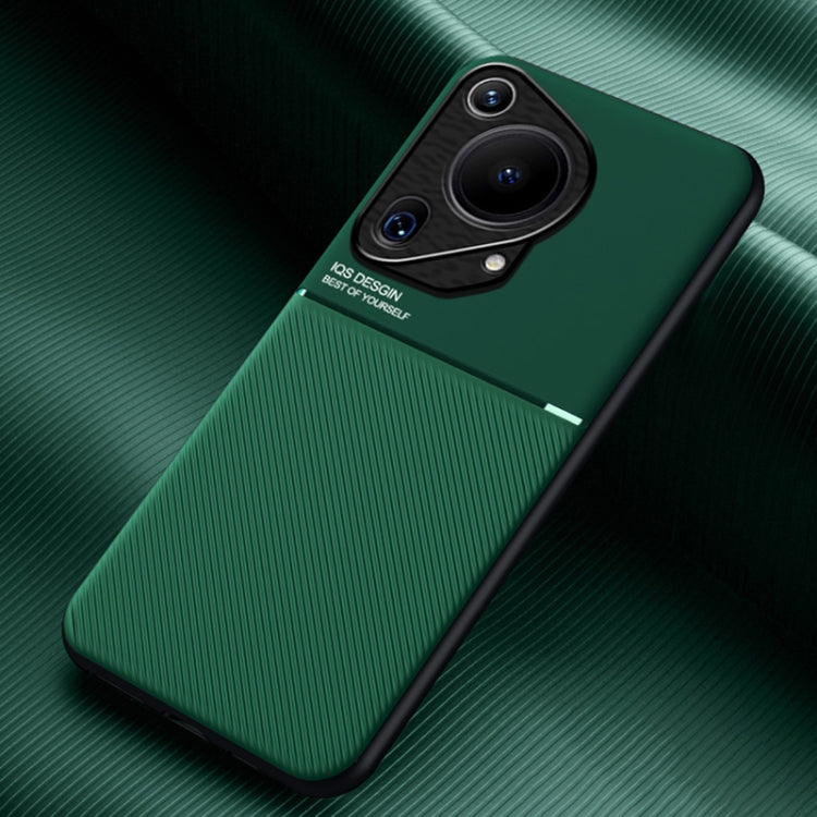 For Huawei Pura 70 Ultra Classic Tilt Strip Grain Magnetic PC Hybrid TPU Phone Case(Green) - Huawei Cases by PMC Jewellery | Online Shopping South Africa | PMC Jewellery | Buy Now Pay Later Mobicred