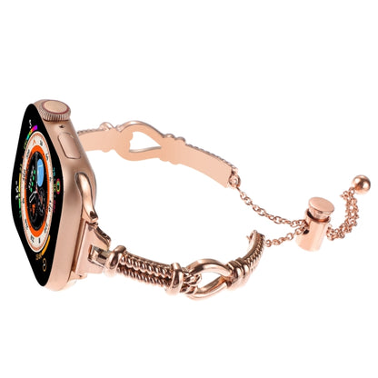 For Apple Watch SE 2023 44mm Twist Metal Bracelet Chain Watch Band(Rose Gold) - Watch Bands by PMC Jewellery | Online Shopping South Africa | PMC Jewellery