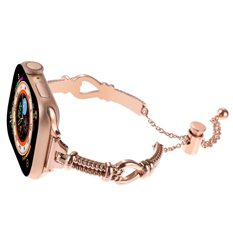 For Apple Watch Series 9 41mm Twist Metal Bracelet Chain Watch Band(Rose Gold) - Watch Bands by PMC Jewellery | Online Shopping South Africa | PMC Jewellery