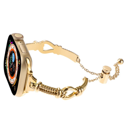 For Apple Watch Series 7 41mm Twist Metal Bracelet Chain Watch Band(Gold) - Watch Bands by PMC Jewellery | Online Shopping South Africa | PMC Jewellery