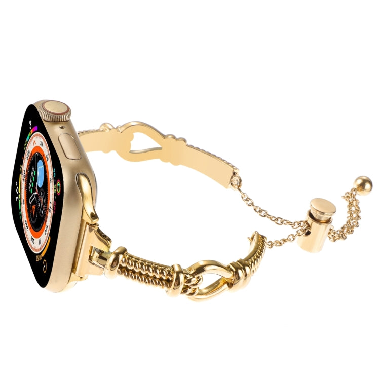 For Apple Watch Series 7 45mm Twist Metal Bracelet Chain Watch Band(Gold) - Watch Bands by PMC Jewellery | Online Shopping South Africa | PMC Jewellery