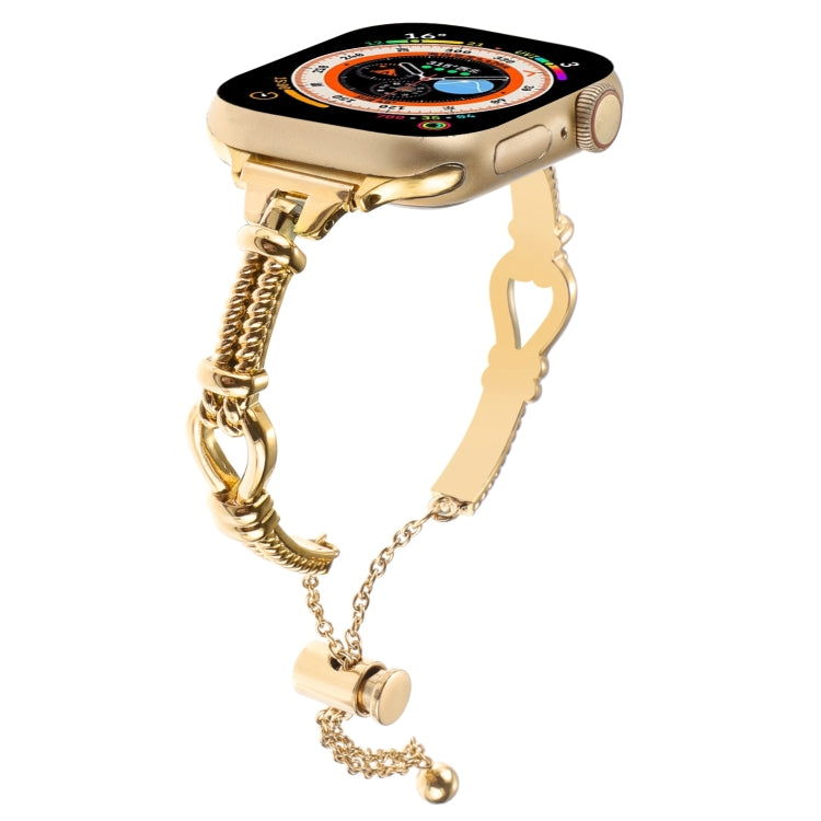 For Apple Watch SE 44mm Twist Metal Bracelet Chain Watch Band(Gold) - Watch Bands by PMC Jewellery | Online Shopping South Africa | PMC Jewellery