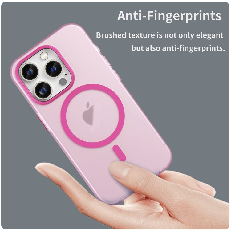 For iPhone 14 Pro MagSafe Frosted Translucent TPU + PC Full Coverage Phone Case(Pink) - iPhone 14 Pro Cases by PMC Jewellery | Online Shopping South Africa | PMC Jewellery