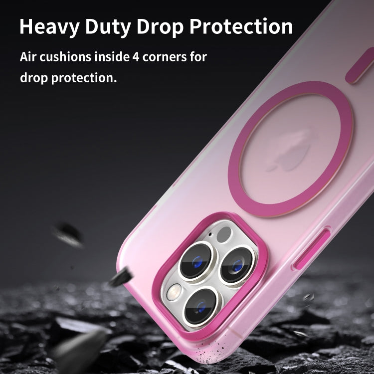 For iPhone 14 Pro MagSafe Frosted Translucent TPU + PC Full Coverage Phone Case(Pink) - free shipping - PMC TechLife - Order now!