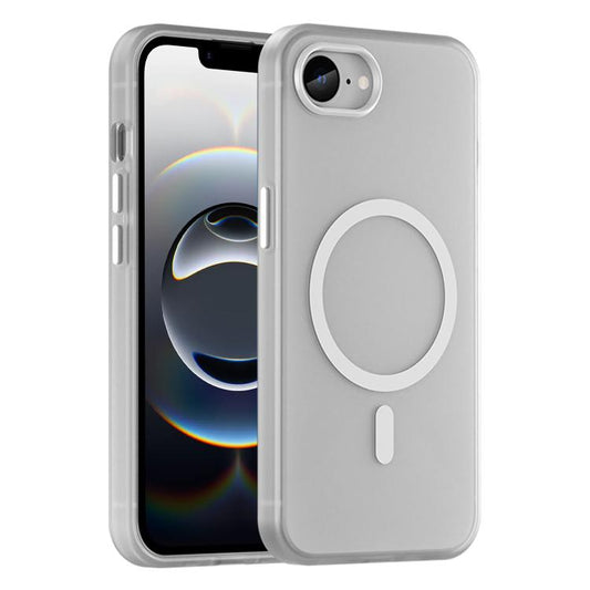 For iPhone 16e MagSafe Frosted Translucent TPU + PC Full Coverage Phone Case(White) - iPhone 16e Cases by PMC Jewellery | Online Shopping South Africa | PMC Jewellery | Buy Now Pay Later Mobicred