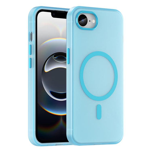 For iPhone 16e MagSafe Frosted Translucent TPU + PC Full Coverage Phone Case(Blue) - iPhone 16e Cases by PMC Jewellery | Online Shopping South Africa | PMC Jewellery | Buy Now Pay Later Mobicred