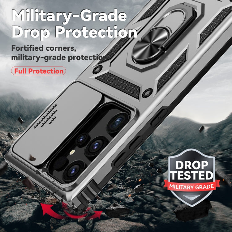 For Samsung Galaxy S24 Ultra 5G Sliding Camshield Holder Phone Case(Silver) - Galaxy S24 Ultra 5G Cases by PMC TechLife | Online Shopping South Africa | PMC TechLife