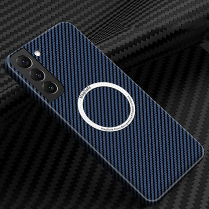 For Samsung Galaxy S25 5G Carbon Fiber Texture MagSafe Magnetic Phone Case(Blue) - Galaxy S25 5G Cases by PMC Jewellery | Online Shopping South Africa | PMC Jewellery | Buy Now Pay Later Mobicred