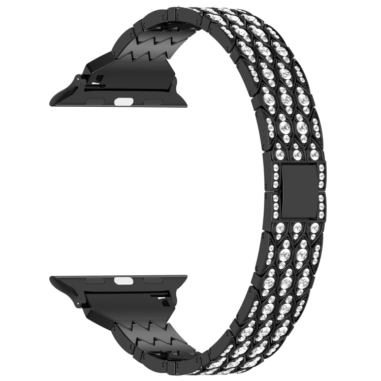 For Apple Watch SE 44mm Devil Eye Diamond Bracelet Metal Watch Band(Black) - Watch Bands by PMC Jewellery | Online Shopping South Africa | PMC Jewellery