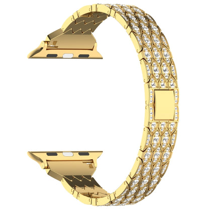 For Apple Watch Series 4 44mm Devil Eye Diamond Bracelet Metal Watch Band(Gold) - Watch Bands by PMC Jewellery | Online Shopping South Africa | PMC Jewellery