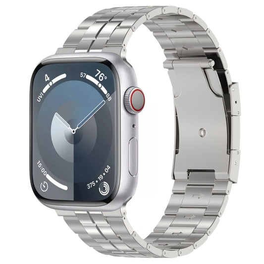 For Apple Watch SE 2023 44mm Tortoise Buckle Titanium Steel Watch Band(Silver) - Watch Bands by PMC Jewellery | Online Shopping South Africa | PMC Jewellery