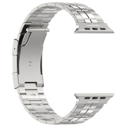 For Apple Watch SE 2023 40mm Tortoise Buckle Titanium Steel Watch Band(Silver) - Watch Bands by PMC Jewellery | Online Shopping South Africa | PMC Jewellery