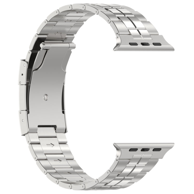 For Apple Watch Series 8 45mm Tortoise Buckle Titanium Steel Watch Band(Silver) - Watch Bands by PMC Jewellery | Online Shopping South Africa | PMC Jewellery