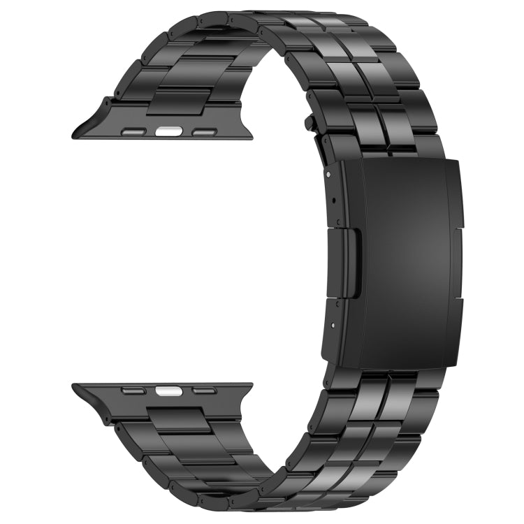 For Apple Watch SE 2022 44mm Tortoise Buckle Titanium Steel Watch Band(Black) - Watch Bands by PMC Jewellery | Online Shopping South Africa | PMC Jewellery