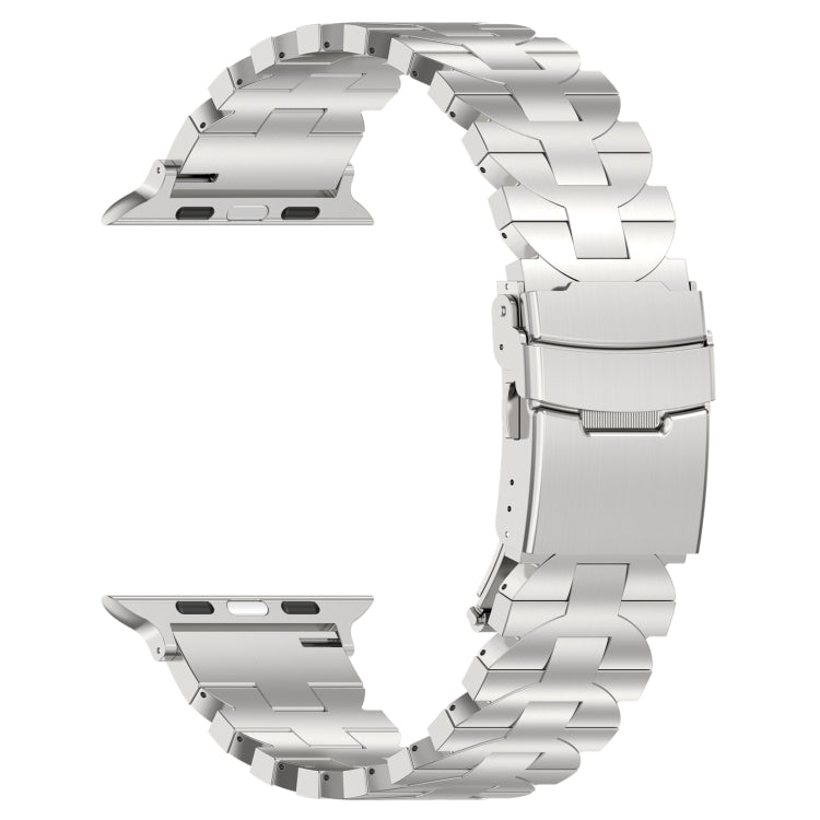 For Apple Watch Ultra 2 49mm Butterfly Type Titanium Steel Watch Band(Silver) - Watch Bands by PMC Jewellery | Online Shopping South Africa | PMC Jewellery