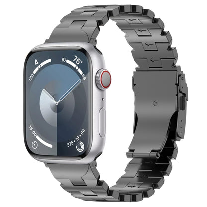 For Apple Watch Series 9 41mm Butterfly Type Titanium Steel Watch Band(Grey) - Watch Bands by PMC Jewellery | Online Shopping South Africa | PMC Jewellery