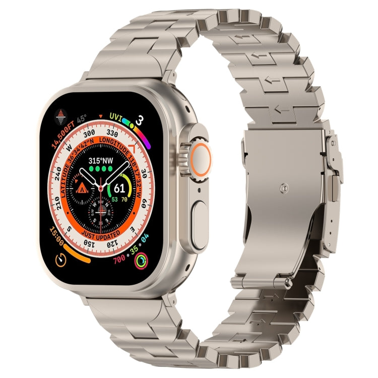 For Apple Watch Ultra 49mm Butterfly Type Titanium Steel Watch Band(Titanium) - Watch Bands by PMC Jewellery | Online Shopping South Africa | PMC Jewellery