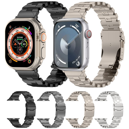 For Apple Watch Series 3 38mm Butterfly Type Titanium Steel Watch Band(Grey) - Watch Bands by PMC Jewellery | Online Shopping South Africa | PMC Jewellery