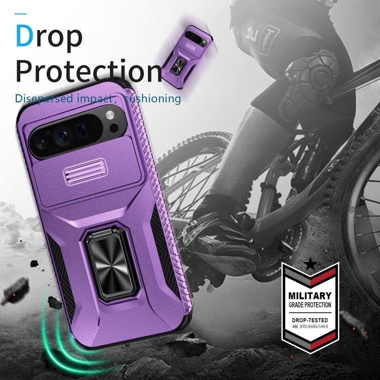 For Google Pixel 9 Pro XL Sliding Camshield Holder Phone Case(Purple) - Google Cases by PMC Jewellery | Online Shopping South Africa | PMC Jewellery | Buy Now Pay Later Mobicred