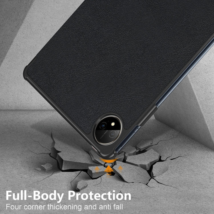 For Huawei MatePad Pro 11 2024 / 2022 Custer Pure Color 3-Fold Smart Leather Tablet Case(Black) - Huawei by PMC Jewellery | Online Shopping South Africa | PMC Jewellery | Buy Now Pay Later Mobicred